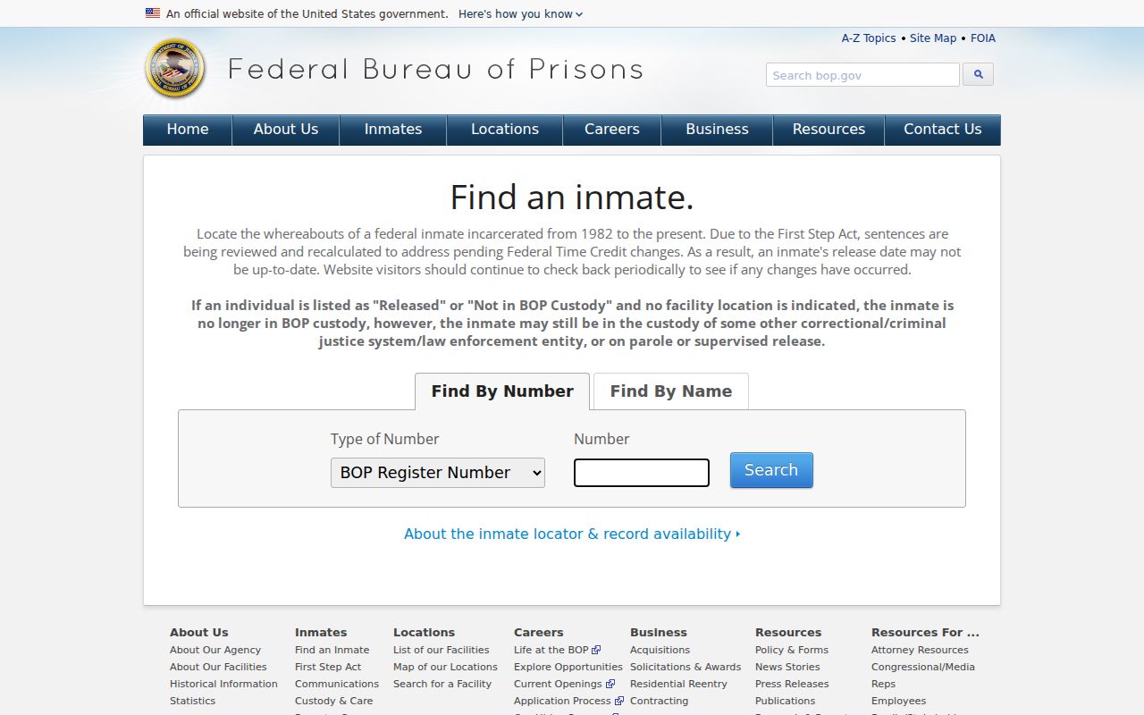 Federal inmate locator used when custody leaves Washington County
