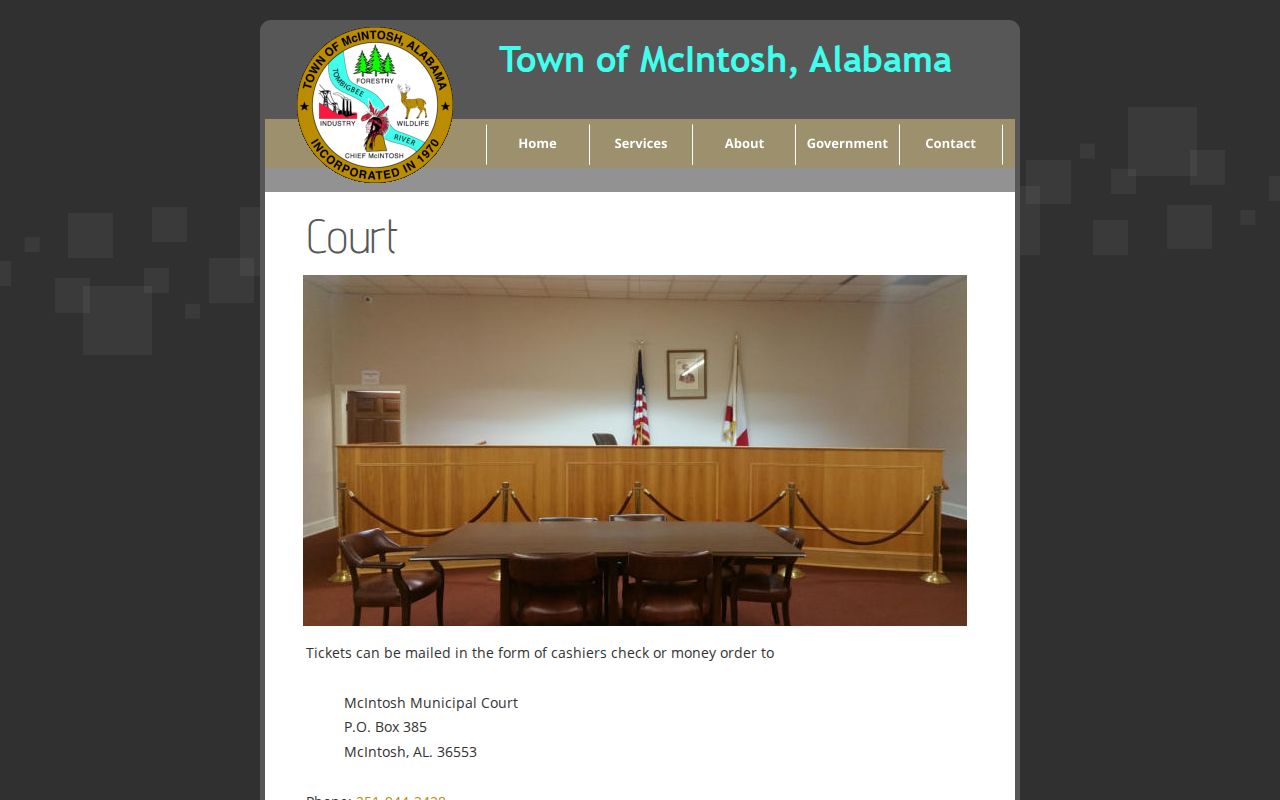 McIntosh criminal records Municipal Court schedule and payment rules